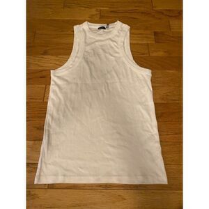 ASOS Design, women's white cotton sleeveless, racerback basic tank top size med